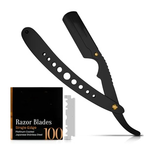 Rasoir professionnel à lame simple en acier inoxydable, pour barbier, droitier, manche long en plastique, non jetable, qualité A+ - Product Image 2