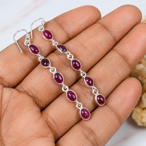 925 Sterling Silver Pink Tourmaline <b>Hook</b> <b>Earrings</b> Handmade Stone Dangle October Birthstone Jewelry - Product Image 5