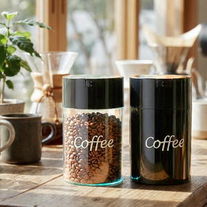 Bocal de stockage hermétique pour grains de café en PS de qualité alimentaire 1,85 L avec valve unidirectionnelle 600g 1lb, résistant à l'humidité et aux fuites, pour une fraîcheur optimale - Product Image 1