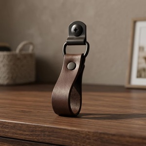 <b>Beads</b> Art High Quality Dark Brown Natural Leather Metal Modern Drawer <b>Door</b> Cabinet Knobs Pull Handles Export-Grade Furniture - Product Image 3