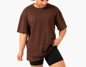 Camiseta para mujer, camisetas sencillas con estampado de color liso y cuello redondo, moda de verano, ajuste holgado, informal, 100% algodón, Jersey transpirable - Product Image 3