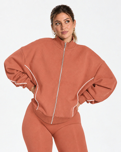 Conjunto Deportivo Moderno para Mujer, Chaqueta y Pantalones Ajustados, Ropa Deportiva Informal con Logotipo Personalizado, Conjunto Deportivo para Gimnasio - Product Image 5