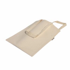 Sac fourre-tout plat en coton biologique naturel avec poignée en tissu, personnalisable avec logo, vente en gros, promotionnel, écologique, pour le marché et le shopping - Product Image 2