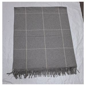 Warm and Soft Box Check Thin Strip light Grey white <b>Blanket</b> for Bed with High Quality Fabric for Extra <b>Comfort</b> - Product Image 2