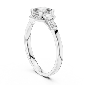 Minimal Asscher Cut Lab Grown Diamond <b>Ring</b> <b>Set</b> in 18KT White <b>Gold</b> for Party Wedding Luxury Gifting Valentine for Women - Product Image 2