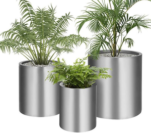 Jardinière en métal de haute qualité, faite à la main, avec support, décoration pour la maison et le jardin, pot à fleurs - Product Image 1