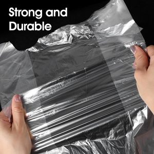 Plastic T-Shirt Bags with Handles Clear <b>Shopping</b> Bag in Bulk for <b>Small</b> Business Supermarket Restaurant Grocery - Product Image 2