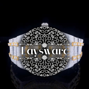 Reloj de Pulsera Mecánico Automático de Lujo con Diamantes de Moissanita para Hombre, Estilo Moneda, Correa de Acero Inoxidable, Movimiento Japonés, Iced - Product Image 1