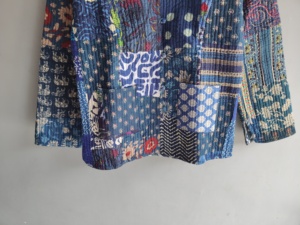 Quilted <b>Patchwork</b> <b>Jacket</b> Women's Mandarin Collar Full Sleeve Cotton Autumn Style Regular Length Batik Print Patch Pocket gift - Product Image 3