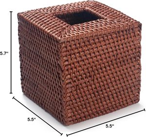 Handwoven Honey Brown <b>Rattan</b> Clothing Organizer <b>Cube</b> Classic Design Lightweight Eco Friendly Multifunction Home Accessories LAC - Product Image 4