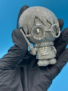 Colgante de Hip Hop con Diseño de Dibujos Animados y Diamantes de Moissanita Personalizados en Plata 925, Colgante con Incrustaciones de Diamantes VVS para Uso Diario de Raperos - Product Image 4