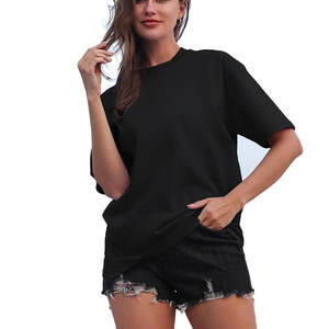 Crop top décontracté à épaules tombantes pour femme - T-shirt léger en mélange de coton et de soie 200g - Product Image 1