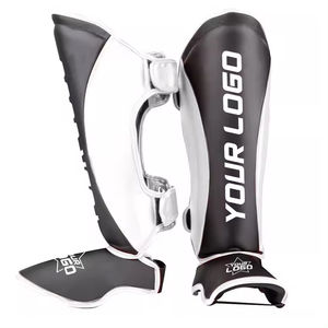 Protège-tibias en cuir élastique personnalisés pour l'entraînement de Muay Thai et de Kickboxing – Protège-tibias de boxe de protection – Prix de gros - Product Image 6