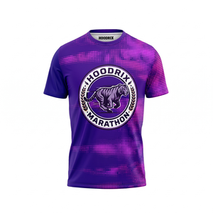 เสื้อวิ่งมาราธอนโลโก้สั่งทำได้ สำหรับผู้ชายและผู้หญิง แห้งเร็ว ระบายเหงื่อได้ดี ระบายอากาศได้ดี เสื้อยืดกีฬา ขายส่งจำนวนมาก รับผลิตแบบ OEM - Product Image 1