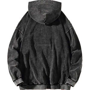 Sweat à capuche en molleton 100% coton de qualité supérieure, coupe oversize, épaules tombantes, broderie logo personnalisé, effet délavé à l'acide, avec poches, pour fabricants - Product Image 6