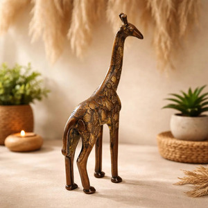 Estatua de Jirafa de Latón de 9 Pulgadas de Alto y 950 Gramos, Escultura de Animal Pulida, Color Personalizado, Marca Shubham para Decoración del Hogar - Product Image 5