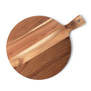 Planche à servir ronde en bois d'acacia naturel de haute qualité avec poignée, planche à découper en bois pour pizza, pour la cuisine et la restauration - Product Image 3