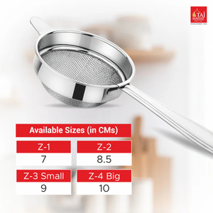 SS Zee Heavy Double Mesh <b>Strainer</b> with Comfortable Handle for Secure Grip and Easy Rest on Pot Rim Eco-Friendly - Product Image 2