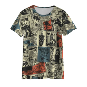 T-shirt imprimé par sublimation intégrale, motif de bande dessinée personnalisé, tee-shirt unisexe, streetwear, haut de mode, OEM ODM, t-shirt en polyester, usine - Product Image 1