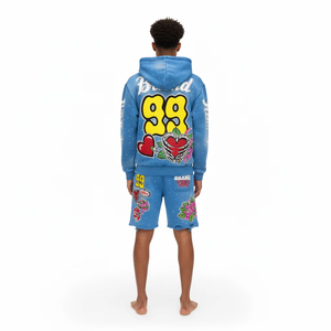 Sudadera con capucha vintage unisex personalizada al por mayor para niños y embarazadas, con diseño de insignia con letras de diamantes de imitación, ideal para invierno. - Product Image 3