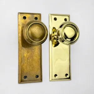 <b>Antique</b> Solid <b>Brass</b> Round <b>Door</b> <b>Knob</b> with Back Plate Passage Privacy Traditional Dummy Design Durable Furniture Handle Customized - Product Image 5
