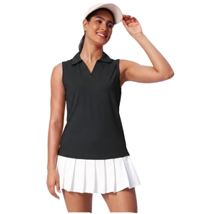 Women's Lightweight Sleeveless Seamless Golf Shirts UPF 50+ Quick-Dry Tennis Polo <b>Athletic</b> Tank Tops for Sports Polyester - Product Image 3