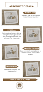 <b>Charming</b> embroidered cocktail napkin, easy-care, reusable, perfect for weddings, dinners, and rustic themes. - Product Image 2