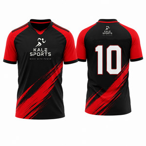 Maillot de football à manches courtes pour homme, col en V, impression sublimée, évacuation de l'humidité, coupe athlétique adulte, service OEM ODM - Product Image 3