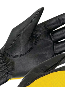 Gants de travail en cuir jaunes et noirs, paume antidérapante, poignet renforcé, gants de sécurité polyvalents, imperméables, ignifuges, sans latex - Product Image 2