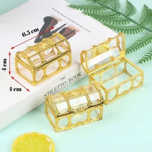 Caja de Joyería de Vidrio de Lujo con Marco Metálico, Exhibidor de Joyería Decorativo para Bodas, Organizador de Joyería de Vidrio para Exhibición en Tiendas - Product Image 2