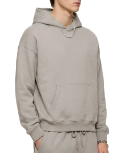 เสื้อฮู้ดผ้าฟลีซแบบเรียบง่าย ยูนิเซ็กซ์ ผ้าฝ้าย 100% น้ำหนัก 300 กรัม ระบายอากาศได้ดี สไตล์วินเทจ สตรีทแวร์ - Product Image 5