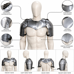 Armadura Medieval de Acero Suave para Hombros, Hombreras Hechas a Mano, Protectores de Hombros de Caballero, Disfraz Gótico de Cosplay, Armadura Histórica del Renacimiento - Product Image 6
