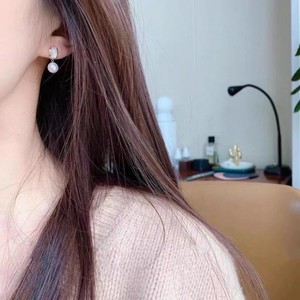 Magnifiques boucles d'oreilles à clous en perles d'eau douce 100% naturelles, style INS, perles Mantou, bijoux, nouvelle arrivée - Product Image 3