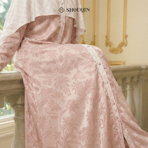 Shouqin Alayla - Elegante Vestido Largo Musulmán de Satén de Seda con Botones Delanteros para Mujer, Manga Larga, Abaya Modesta, Tallas Grandes XS-XXL - Product Image 6