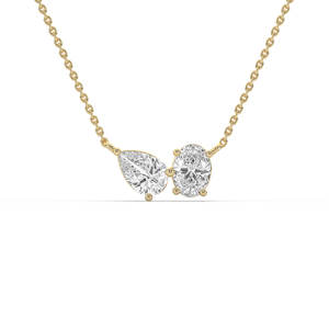 Pendentif en diamant ovale brillant de 2,00 carats cultivé en laboratoire, or 14 carats, léger, pour usage quotidien, bijoux pour femmes, certifié IGI - Product Image 3