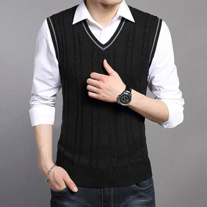 Pull en coton respirant, léger, sans manches, très vendu, pull pour homme, confortable, tricoté. - Product Image 6