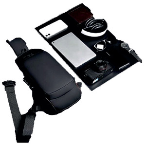 Sac bandoulière léger en cuir gaufré Liviya pour hommes et femmes - Multifonctionnel, idéal pour les salons professionnels et l'usage quotidien - Product Image 1