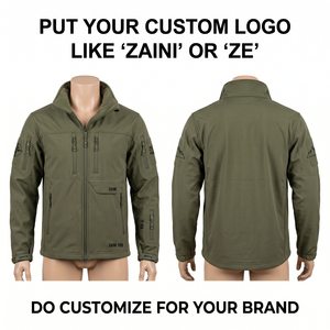 Veste softshell en polyester premium ZAINI pour homme, 220 g, bleu royal, avec patch en chenille personnalisé, à capuche, respirante, coupe-vent, pour l'automne - Product Image 1
