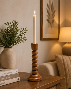 Portavelas de madera, portavelas cónicas de 6 pulgadas, candelabro de madera rústico, decoración de mesa de B H Brothers - Product Image 1