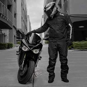 Gants de cyclisme à doigts entiers noirs en cuir véritable, compatibles écran tactile, antidérapants, respirants, résistants à l'usure, avec poignet réglable - Product Image 4
