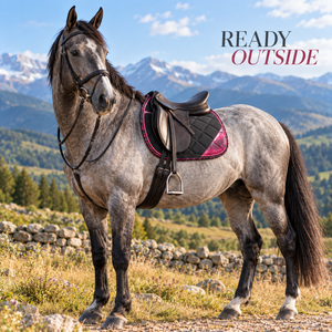 Almohadilla para Silla de Montar Performance Black Horse con Paneles con Estampado Rosa y Acolchado |   Almohadilla de Montar a Caballo Contorneada con Sistema de Correas Seguras - Product Image 4