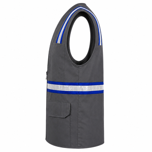 Gilet de sécurité haute visibilité en polyester avec logo personnalisé, bandes réfléchissantes, quatre poches, unisexe, vêtements de travail professionnels pour le personnel d'usine - Product Image 2
