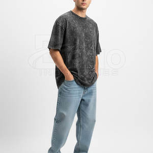 Camiseta Personalizada con Lavado Ácido, 100% Algodón, para Hombre, de Alta Calidad, Transpirable, Servicio OEM, Precio al por Mayor - Product Image 3