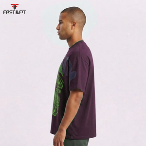 T-shirts pour hommes à manches courtes et col rond, en coton épais 100 %, personnalisables avec logo, de haute qualité et très vendus, pour un usage décontracté. - Product Image 3