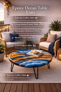 Mesa de Centro Redonda de Resina Epoxi de Lujo Personalizada, Mesa de Centro de Madera Maciza Hecha a Mano, Muebles de Diseño Moderno - Product Image 6