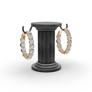 Pendientes de Aro con Diamantes Ovalados de 5.00 Ct, Joyería Moderna Lista para Regalo Religioso, en Oro de 14k, Oro de 18k, Oro Rosa con Baño de Rodio - Product Image 4