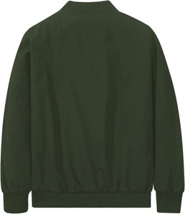 Blouson bomber vert olive pour homme, fermeture éclair, col montant, coupe décontractée, vêtement d'automne - Product Image 2