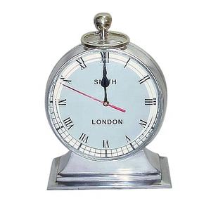 Horloge de Table Antique en laiton nautique avec boussole argent poli horloge de bureau chic pas cher horloge Antique fournitures article cadeau - Product Image 2