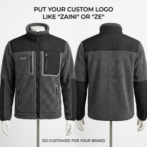 Chaqueta de running de manga larga para hombre, 240 g/m², forro polar premium, ODM, impresión personalizada en relieve, cremallera completa, ropa de abrigo fina para otoño - Product Image 1