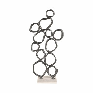 Escultura de Anillo de Metal Abstracta, Decoración de Arte Contemporáneo, Adorno de Mesa de Forma Irregular Hecho a Mano, Decoración para Sala de Estar - Product Image 5